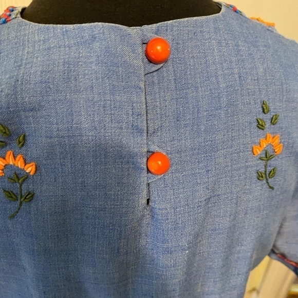 Vintage handmade crewel work boho dress small - Picture 6 of 6